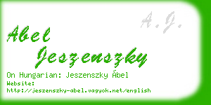 abel jeszenszky business card